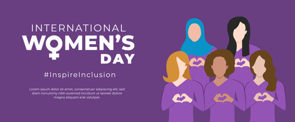 Women's day greeting horizontal banner template design