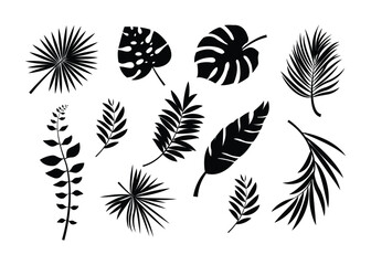 leaf icon, green leaves set	