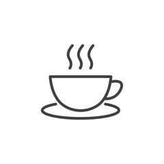 Cup of Coffee Vector Line Icon illustration.