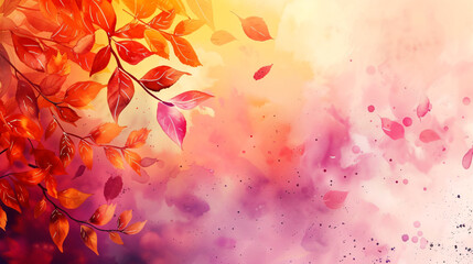 Obraz na płótnie Canvas Abstract art background with watercolor autumn