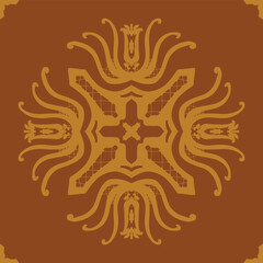 Flower seamless pattern brown color copper shade number 12