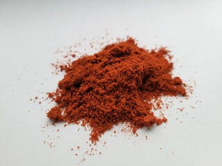 Ground pile of paprika powder for great taste.