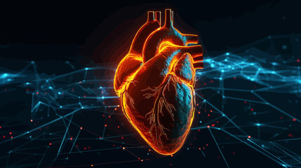 Human heart illustration - obrazy, fototapety, plakaty