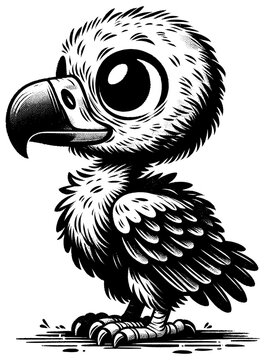 recommend clip art: Baby Vulture Linocut
