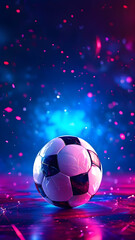 Naklejka premium Ai generated image of a soccer ball on dark background