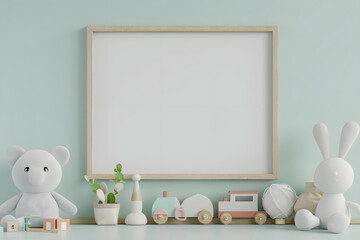 インテリア部屋に飾っている額縁のモックアップ