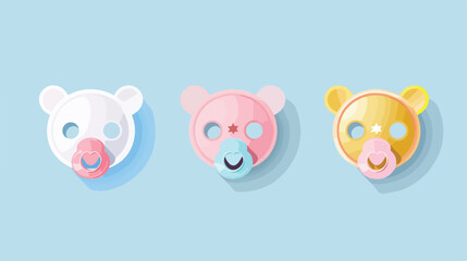 Baby pacifier  soother for children vector design Flat