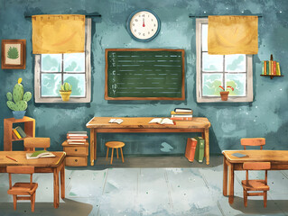 Appreciating Education: Cozy Classroom Illustrations for Teacher's Day