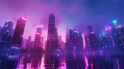 Rollo Neon Noir Metropolis: Immerse yourself in the Neon Noir Metropolis, where sleek skyscrapers silhouette against a neon-lit skyline, creating a futuristic cityscape that resonates with modern aesthetics © shaiq