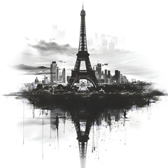 Abstract Paris illustration art - obrazy, fototapety, plakaty