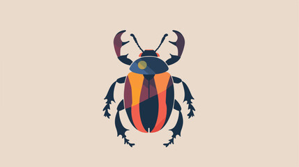 Cartoon beetle icon Flat vector