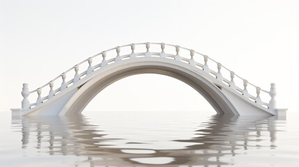 Naklejka premium Arch bridge with white background 3d rendering