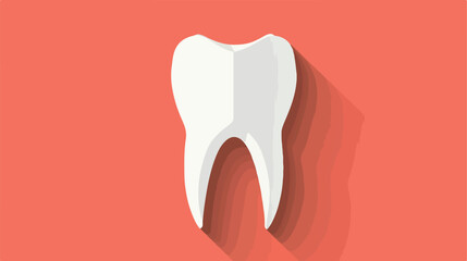 Flat paper cut style icon of tooth