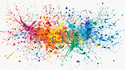 Paint splash on white background. Colorful paint illustration.