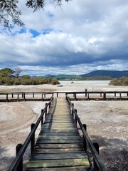 Fototapeta premium wooden pier on the beach