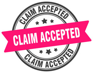 claim accepted stamp. claim accepted label on transparent background. round sign
