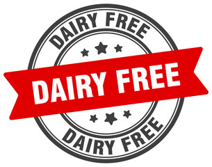 dairy free stamp. dairy free label on transparent background. round sign