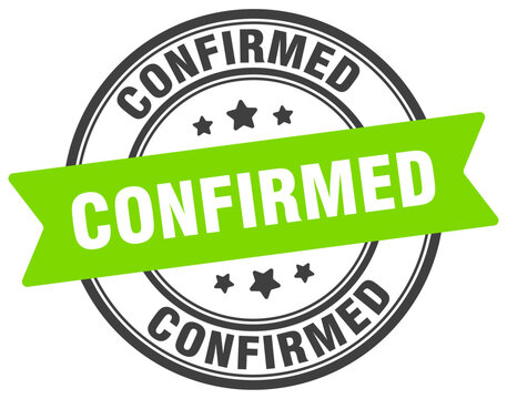 confirmed stamp. confirmed label on transparent background. round sign