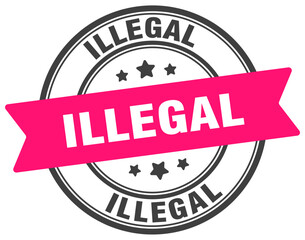 Fototapeta premium illegal stamp. illegal label on transparent background. round sign