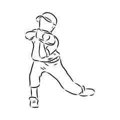 Doodle style baseball and glove in vector format