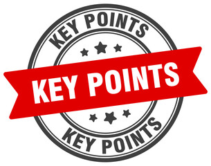 key points stamp. key points label on transparent background. round sign