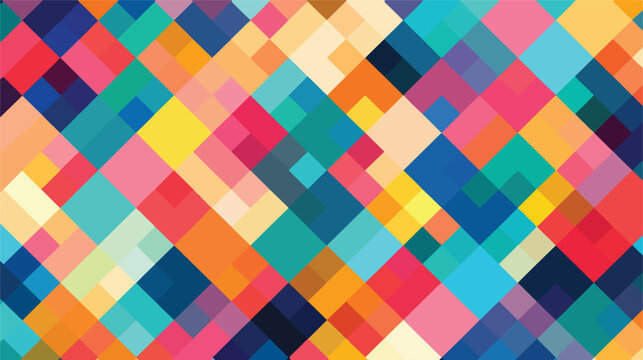 Colorful Vector Of Multicolored Square Pattern.