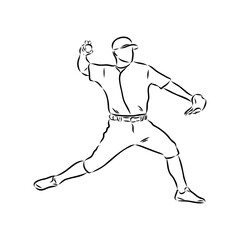 Doodle style baseball and glove in vector format