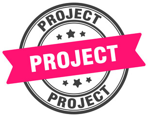 Fototapeta premium project stamp. project label on transparent background. round sign