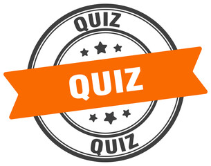 quiz stamp. quiz label on transparent background. round sign