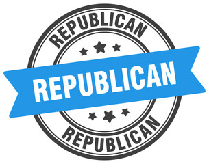 Obraz premium republican stamp. republican label on transparent background. round sign