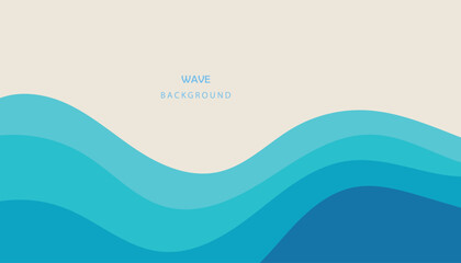 Vector layered blue water wave banner template