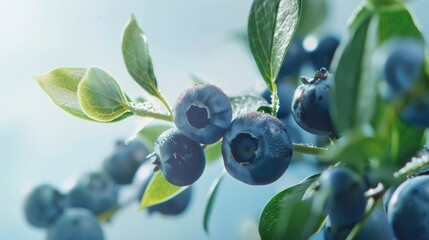 Blueberries isolated on white background. Healthy, antioxidant, organic fruit. Room for copy space.
