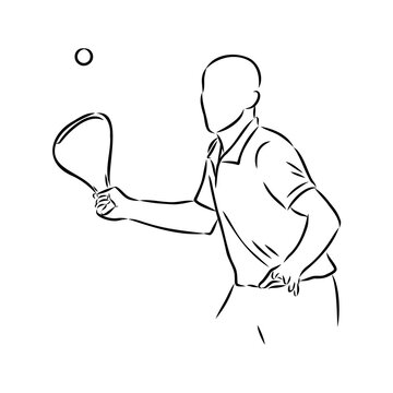 basque pelota vector line icon. playing basque pelota. sport pictogram illustration.