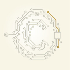 © (Copyright sign) created with electronic conductive tracks - Cut Out Infographic Design