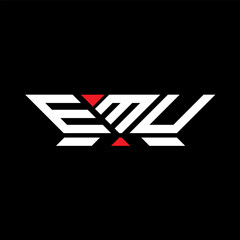 EMU letter logo vector design, EMU simple and modern logo. EMU luxurious alphabet design  