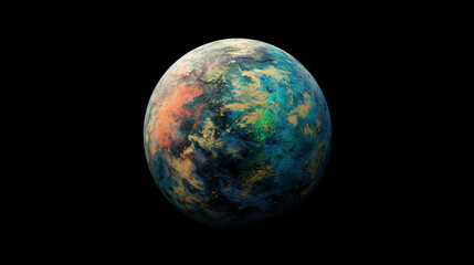 Obraz na płótnie Canvas Colorful planet with black background 3d rendering.