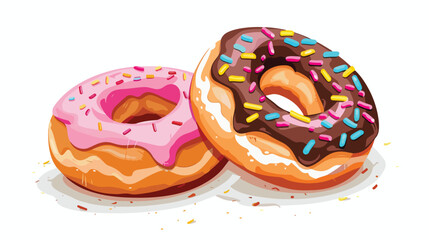 Donuts and colorful sprinkles Vector. icon Donuts on