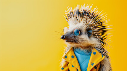 Creative animal concept. Porcupine in glam fashion - Powered by Adobe