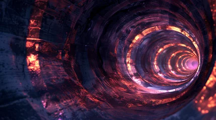 Fotobehang Dark tunnel background 3d rendering. Computer digital © Cybonad