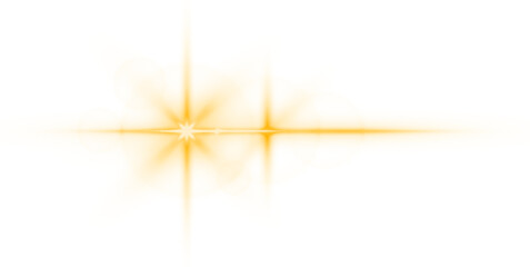 Gold lens flares set.Isolated on transparent background. Sun flash with rays or gold spotlight and bokeh. Yellow glow flare light effect. Vector illustration PNG.