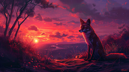 Dhole Synthwave Serenity Down Under by Alex Petruk