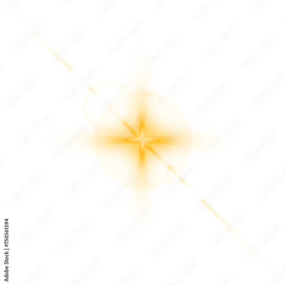 Wall mural Vector transparent sunlight special lens flare light effect. Realistic white star dust light effect isolated on transparent. Stock royalty free PNG illustration