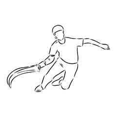 basque pelota vector line icon. playing basque pelota. sport pictogram illustration.