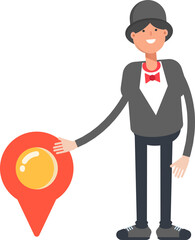 Magician Character and Location Pin
