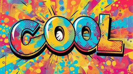 A Vibrant background with the word " Cool " on Abstract Graffiti pop style Typography commercial Background