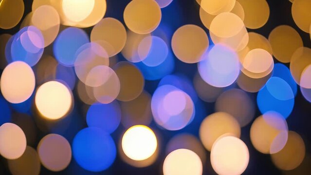 Yellow And Blue abstract Bokeh  lights