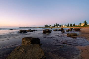 Beautiful morning view at Mona Vale Beach, Sydney, Australia.