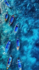 he designer artist blue boats in the ocean 2015 in the style of birdseyeview humancanvas integration hikecore ad posters maranao art fluid photography dynamic energy flow