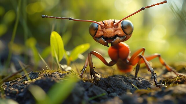 AI generated image of a cute ant