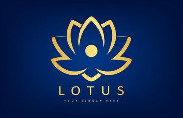 Lotus flower logo vector design